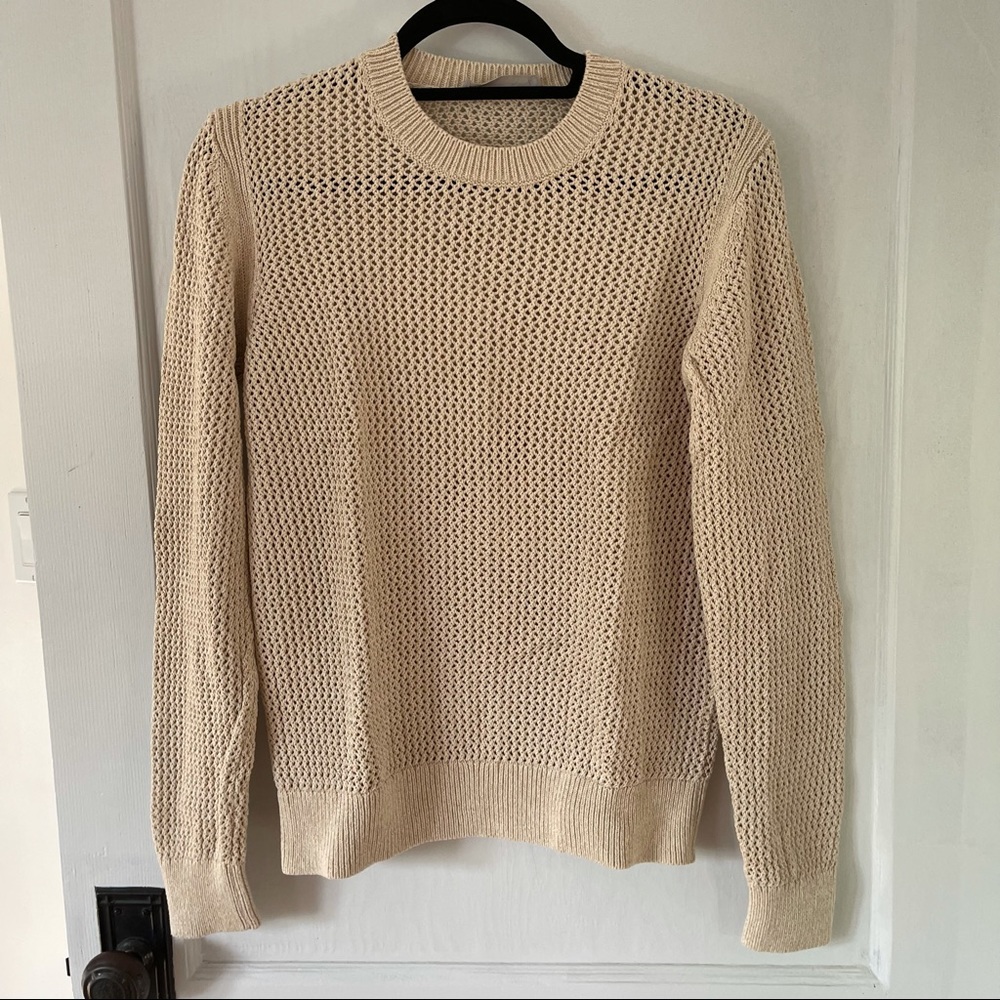 Everlane Cream Open-Knit Crewneck Sweater